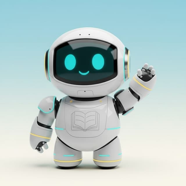 Illustration of Learni, the friendly AI robot assistant